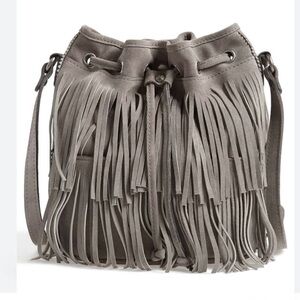 Patricia Nash Gray Fringe Crossbody Bag